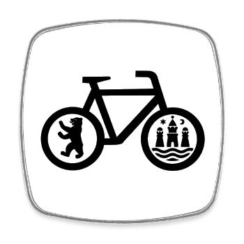 Schnellradweg Berlin Køpenhavn - Magnet carré - blanc - Devant