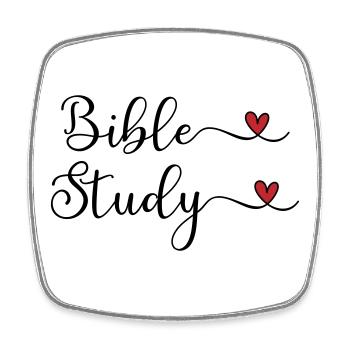 Bible Study Heart Design - Square fridge magnet - white - Front