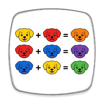 Hundefarbentheorie Pädagogischer Kunstlehrer Paintbrus - Viereckiger Kühlschrankmagnet - Weiß - Vorne