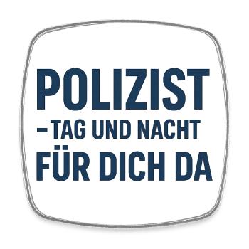Polizist Tag und Nacht Design - Viereckiger Kühlschrankmagnet - Weiß - Vorne