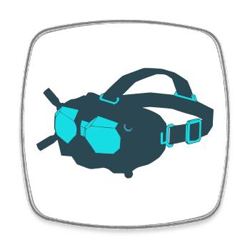 Drones FPV Goggles Icon - Square fridge magnet - white - Front