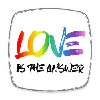 Love is the Answer Rainbow - Viereckiger Kühlschrankmagnet - Weiß - Vorne
