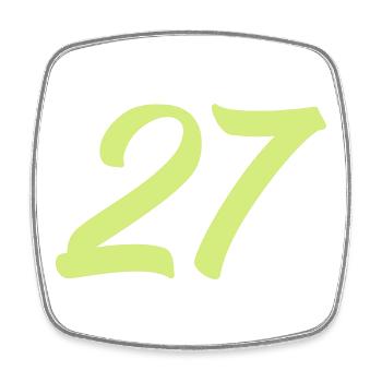 27- - Square fridge magnet - white - Front