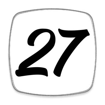 27 - Square fridge magnet - white - Front