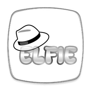 Prénom Elfie - Magnet carré - blanc - Devant