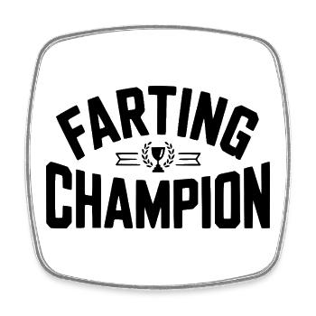 Champion des pets - Magnet carré - blanc - Devant
