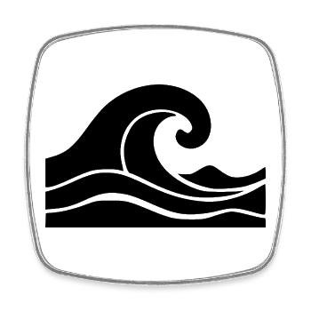 Wave Sea Beach Holiday Gift - Square fridge magnet - white - Front