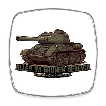 T-34 Panzer – Alles im grünen Bereich - Viereckiger Kühlschrankmagnet - Weiß - Vorne