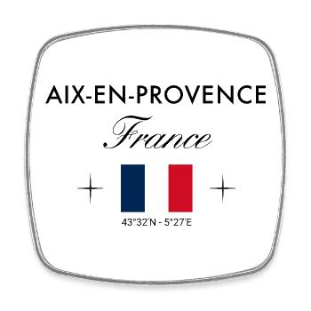 Aix en Provence Frankreich Koordinaten Reise - Viereckiger Kühlschrankmagnet - Weiß - Vorne