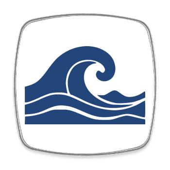 Cadeau de vacances Wave Minimal Sea Beach - Magnet carré - blanc - Devant