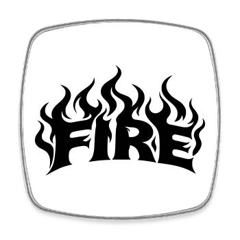 Flammes de feu - couleurs librement sélectionnables - Magnet carré - blanc - Devant