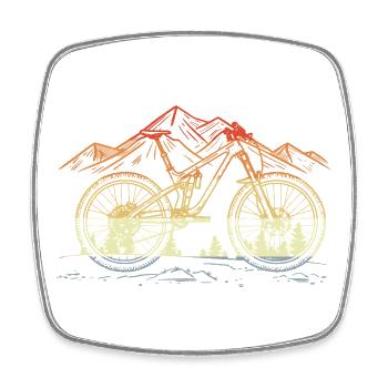 Croquis VTT Vintage - Magnet carré - blanc - Devant