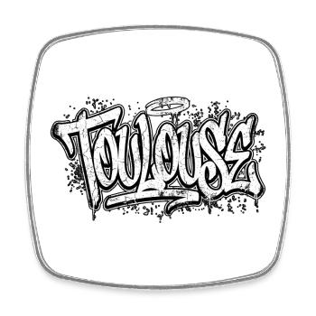 Toulouse Graffiti Hip Hop - Magnet carré - blanc - Devant