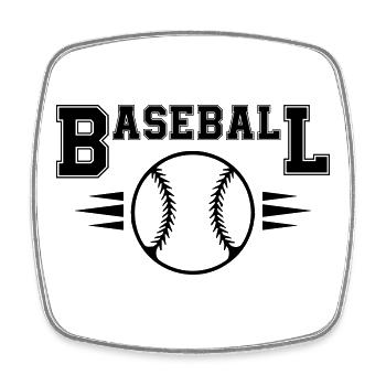 Baseball - Viereckiger Kühlschrankmagnet - Weiß - Vorne
