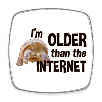 I’m older than the Internet - Schildkröte - Viereckiger Kühlschrankmagnet - Weiß - Vorne