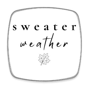 Temps pour les pulls | Chemise d’automne minimaliste - Magnet carré - blanc - Devant