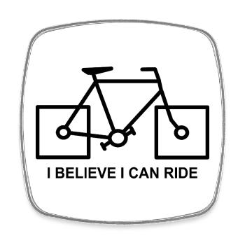 Fahrrad Humor i Believe i can ride - Viereckiger Kühlschrankmagnet - Weiß - Vorne