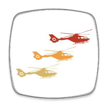 Helicopter Helicopter Vintage - Square fridge magnet - white - Front