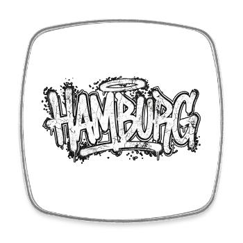 Hamburg Graffiti Oldschool Hip Hop - Viereckiger Kühlschrankmagnet - Weiß - Vorne