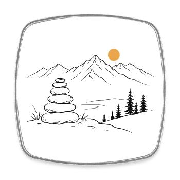 Cairn - Square fridge magnet - white - Front