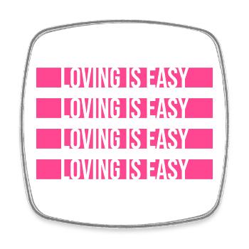 Loving Is Easy Inspirierend Romantisch Spruch Logo - Viereckiger Kühlschrankmagnet - Weiß - Vorne