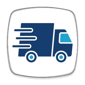 Fast Delivery Truck Solid Icon Logistics Shipping  - Square fridge magnet - white - Front