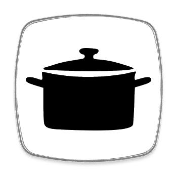 Cooking Pot Cooking Pot Gift Cook Cook - Square fridge magnet - white - Front