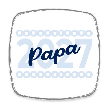 Fahrrad_Papa_Baby_2027 - Square fridge magnet - white - Front