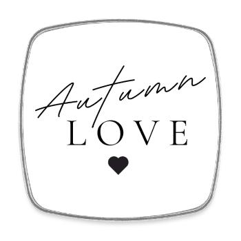 Autumn Love | Minimalist autumn design - Square fridge magnet - white - Front