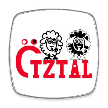 Ötztal Oetztal au Tyrol - Magnet carré - blanc - Devant