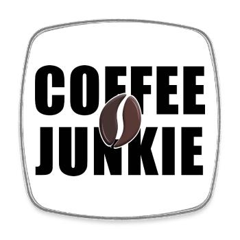 Coffee Junkie: Koffein-Liebe - Viereckiger Kühlschrankmagnet - Weiß - Vorne