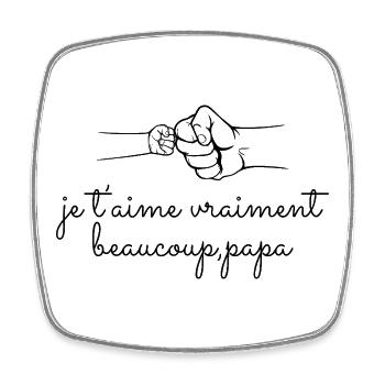 Trousse de Toilette Personnalisée Papa - Magnet carré - blanc - Devant