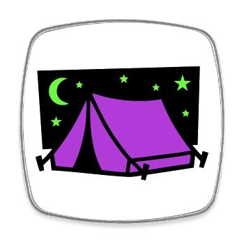 Camping Tent Star Graphic - Square fridge magnet - white - Front
