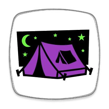 Festival Tent Night Logo - Square fridge magnet - white - Front