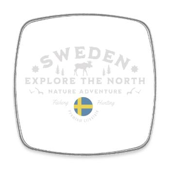Schweden Nordabenteuer Natur - Viereckiger Kühlschrankmagnet - Weiß - Vorne
