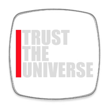 Trust The Universe Spirituell Universum Zitat Logo - Viereckiger Kühlschrankmagnet - Weiß - Vorne