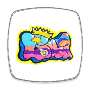 LINA GRAFFITI-NAME FÜR KIND - Viereckiger Kühlschrankmagnet - Weiß - Vorne