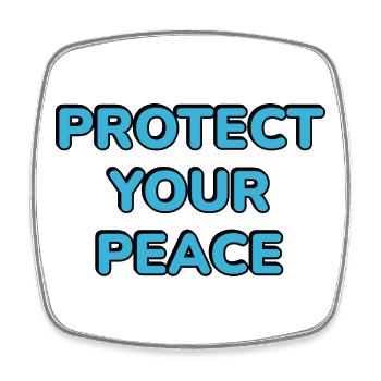 Protect Your Peace - Square fridge magnet - white - Front