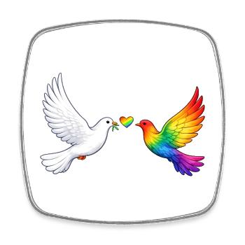 Friedenstaube Pride - Viereckiger Kühlschrankmagnet - Weiß - Vorne
