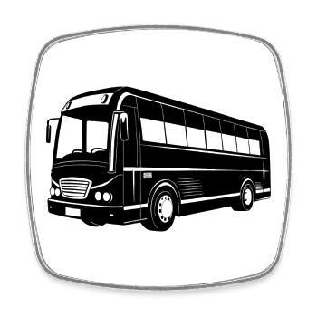 Tourbus - Viereckiger Kühlschrankmagnet - Weiß - Vorne