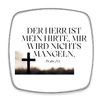 Psalm 23 Hirte Vertrauen Kreuz - Viereckiger Kühlschrankmagnet - Weiß - Vorne