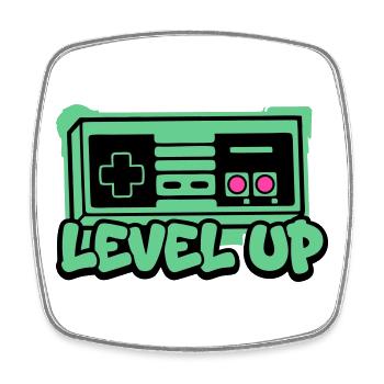 Level Up Controller Icon - Viereckiger Kühlschrankmagnet - Weiß - Vorne