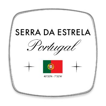 Serra da Estrela Portugal Koordinaten Reise - Viereckiger Kühlschrankmagnet - Weiß - Vorne
