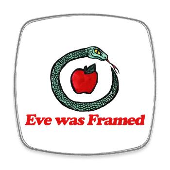 Eva wurde eingerahmt: Schlangenapfel - Viereckiger Kühlschrankmagnet - Weiß - Vorne