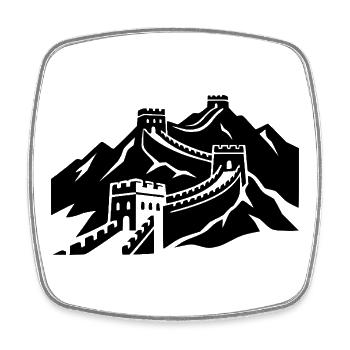 Chinesische Mauer - Viereckiger Kühlschrankmagnet - Weiß - Vorne