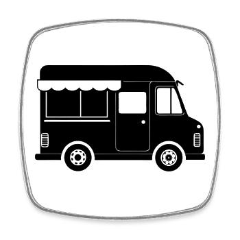 Food Truck - Viereckiger Kühlschrankmagnet - Weiß - Vorne