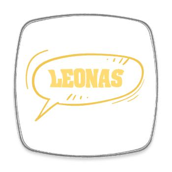 Leonas en tant que comique - Magnet carré - blanc - Devant