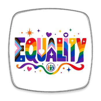 Equality Statement for Pride Fans CSD Outfit - Square fridge magnet - white - Front