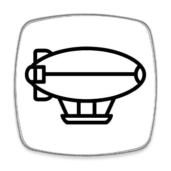 Airship - Square fridge magnet - white - Front