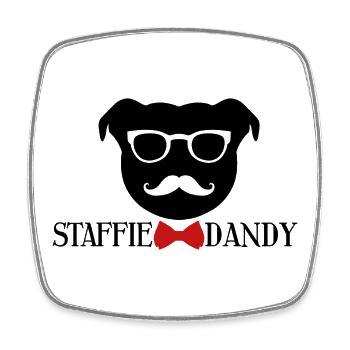The Dandy Staffie - 010 - Square fridge magnet - white - Front